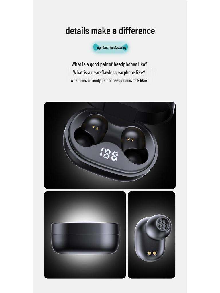 Беспроводные Bluetooth TWS наушники E6S J15 со светодиодным дисплеем - Стерео музыка и спортивная гарнитура