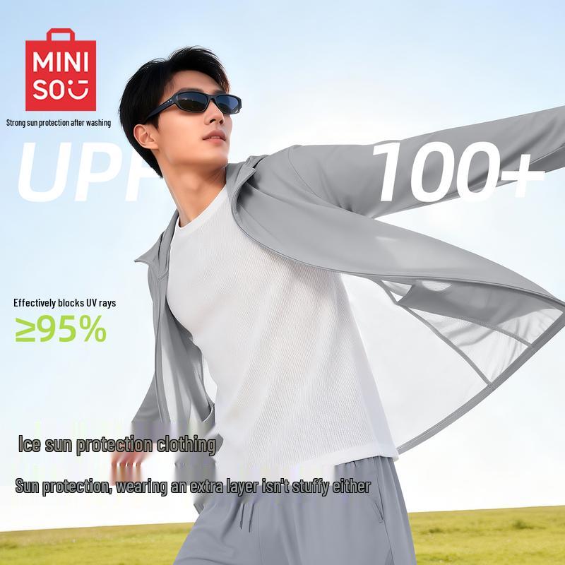MINISO Мужская куртка с капюшоном из ледяного шелка для защиты от солнца