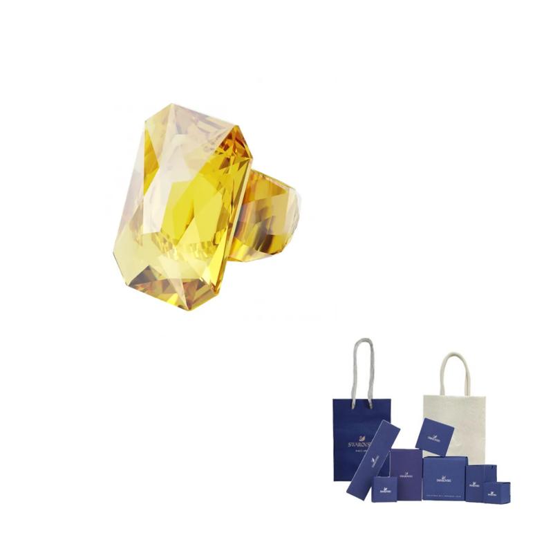 Swarovski Прозрачное однотонное декоративное хрустальное кольцо Женские кольца Желтое 56073