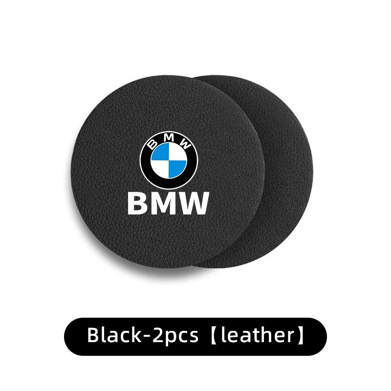 Car Sticker 2025 Hot 2pcs Car Water Coaster Leather Anti-slip Mats Shock Cup Holder Pads For BMW E46 E90 E60 F10 E39 F30 E36 F20