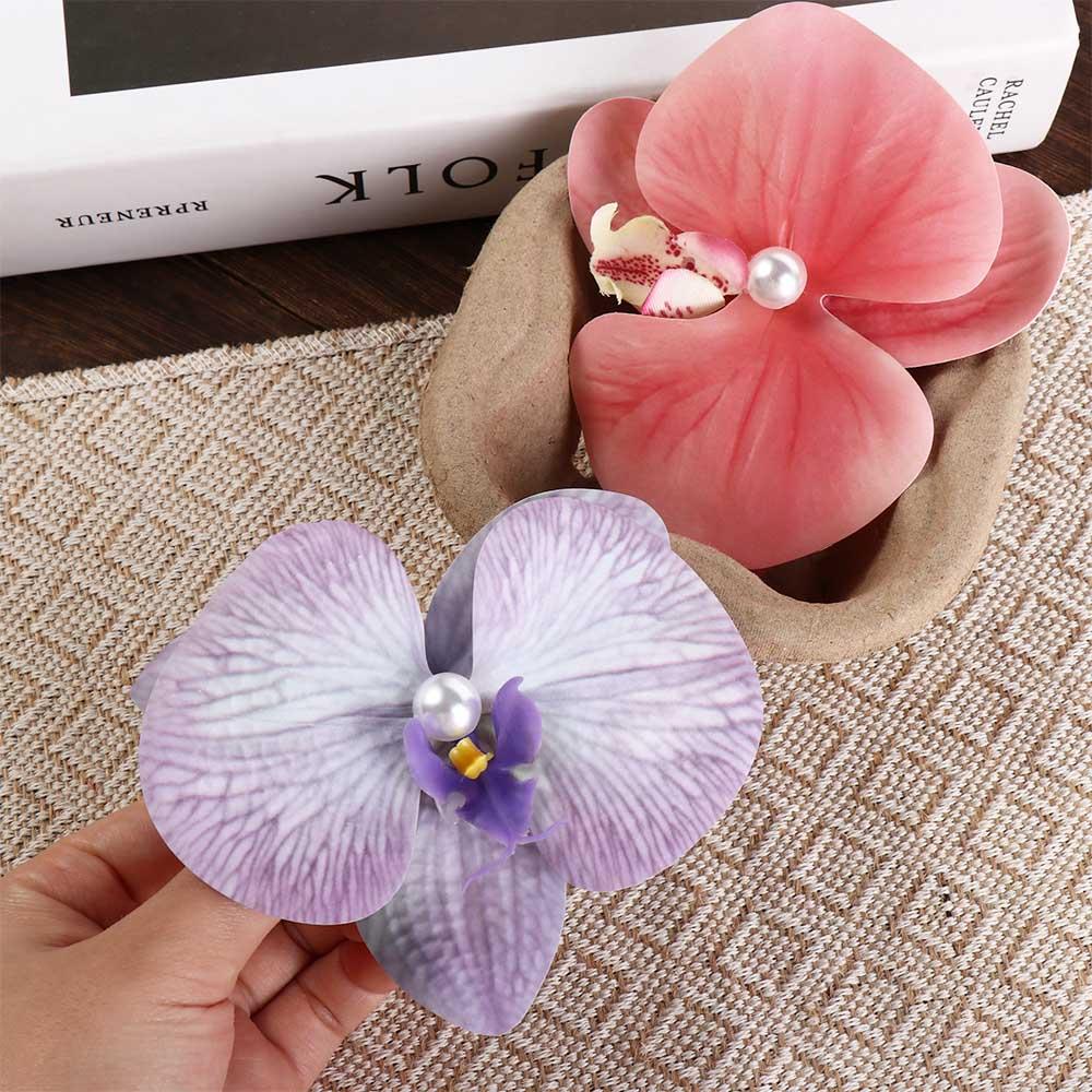 Butterfly Orchid Orchid Flower Hairpin Pearl Girl Hair Clip Simple Flower Hair Clip Holiday