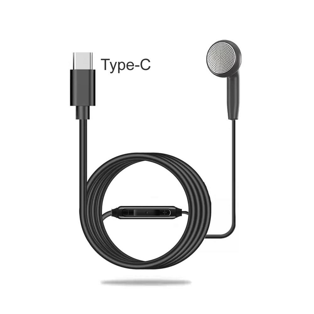 3.5mm/Type-c Wired Earbuds in Ear HiFi Stereo Headphones with Mic Volume Control Single Side Earphone Mono Earbuds Wired Headset