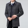 Кашемировое пальто мужское средней длины зимнее шерстяное шерстяное с лацканами толстое верхнее пуховое пальто для папы среднего возраста