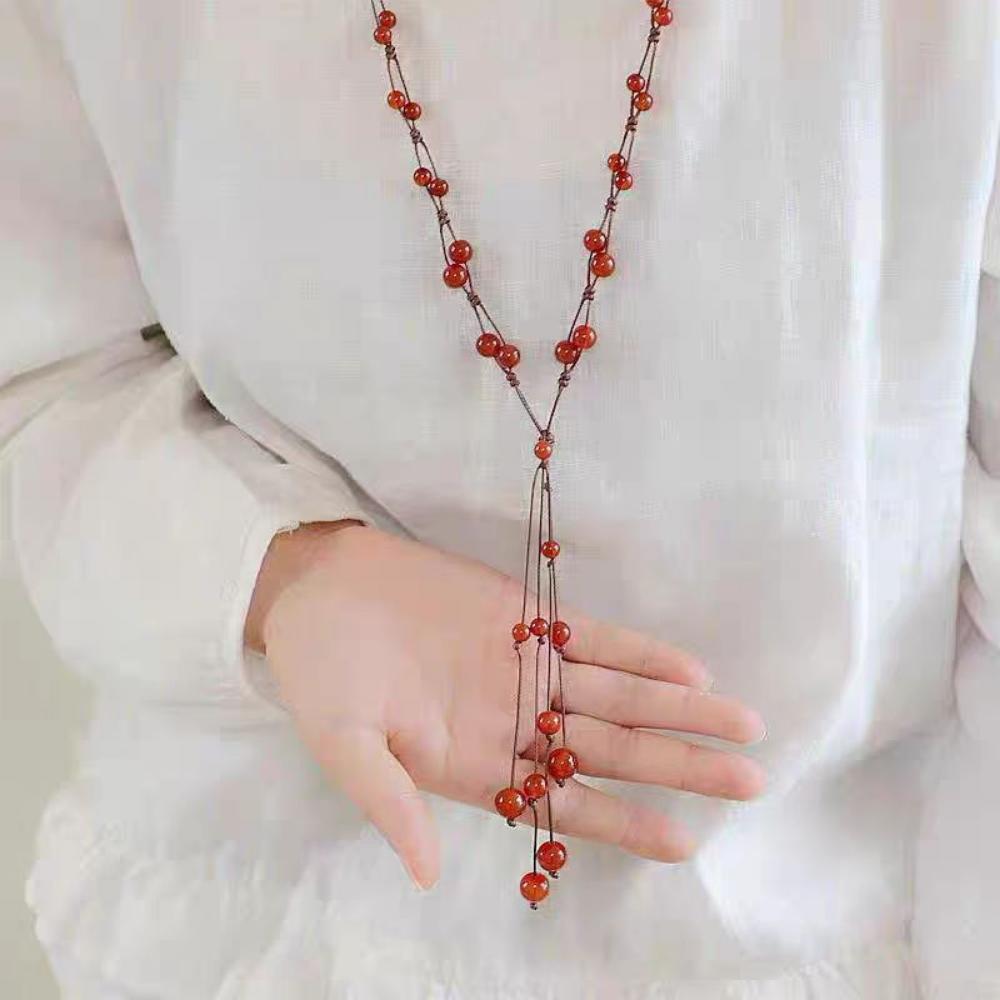 Женское ретро-колье с длинной подвеской в старинном стиле