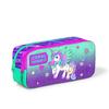 coral high Kids Purple Aqua Green Unicorn Patterned Two Compartment Pencil Bag 12059