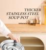 Food Grade 316 Stainless Steel Deep Round Bowl with Beveled Edge - Anti-overflow, Perfect for Soup and Rice