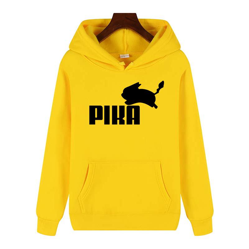 Women Hoodies Japanese Anime Pika  Harajuku Pullover Black White Sweatshirt Spring Autumn Women Casual Streetwear Hoody