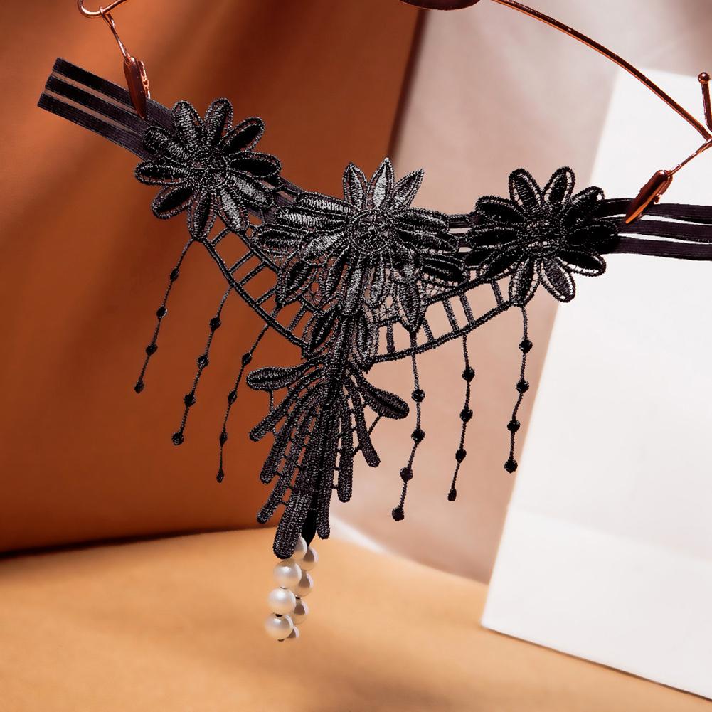 Сексуальные женские стринги стринги жемчужный массаж эротические кружевные трусики нижнее белье с низкой талией открытое промежностное порно трусы