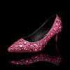 Модные женские туфли-лодочки с острым носком и цветными стразами, 5 см, одинарные туфли, обувь для свадебного банкета, туфли-лодочки, женская обувь, каблуки, женская обувь