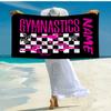 Custom Name Ultra-Soft Beach Towel with gymnastics Theme,Ideal for Pool - Camping, Diving - Perfect Travel Essential, Vibrant Beach Towel.