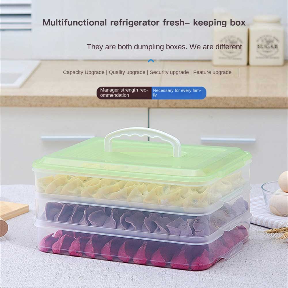 Холодильник Морозильная Коробка 1-3 Слоя Пельмени Пищевой Класс Быстрозамораживаемая Коробка Для Пельменей С Крышкой Коробка Для Сохранения Свежесть