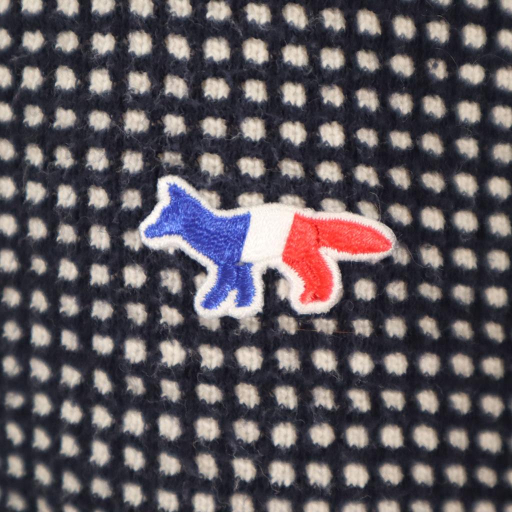 Maison Kitsune Сделано в Португалии Вафельный трикотаж с длинным рукавом XS Темно-синий Мужской Б/у