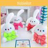 Adorable Bowknot Bear And Bunny Plush Keychain For Bags Cute Cartoon Stuffed Toy
