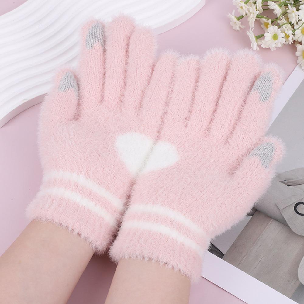 Перчатки с сенсорным экраном на весь палец, теплые лыжные перчатки, зимние перчатки 2024, женские