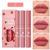 3 Strawberry Set Box Velvet Mist Matte Lip Glaze Lipstick Lip Gloss Women's Non-stick Cup Cute Set