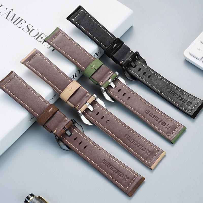Расширенный матовый ремешок для часов из кожи Crazy Horse для Panerai Nishitetsu Seagull Мужской Ретро Универсальный 22MM 24MM ремешок Браслет