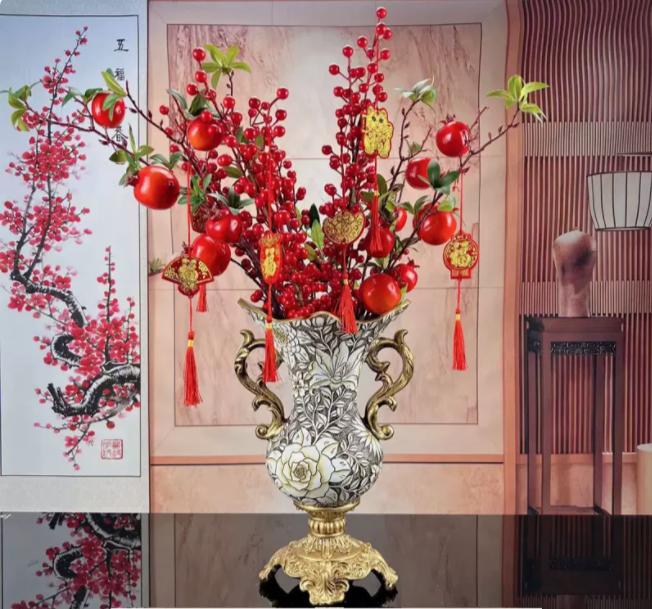 Европейская ретро смоляная ваза, украшение, декор для дома, гостиной, стола, искусственный цветочный горшок, орнаменты, поделки, магазин, отель, клуб, украшения