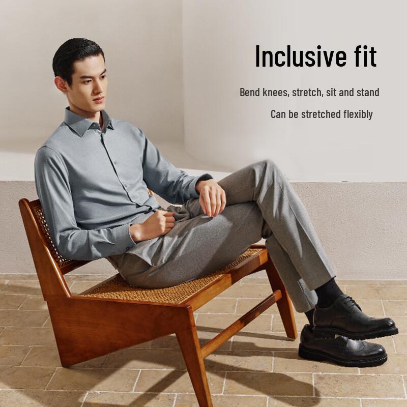 Goldlion Men's Slim-Fit Wrinkle-Resistant Business Dress Pants