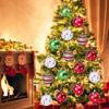 30/6pcs Electroplating Glitter Christmas Balls Color Painting Xmas Tree Hanging Ball Pendants Ornament New Year Party Home Decor