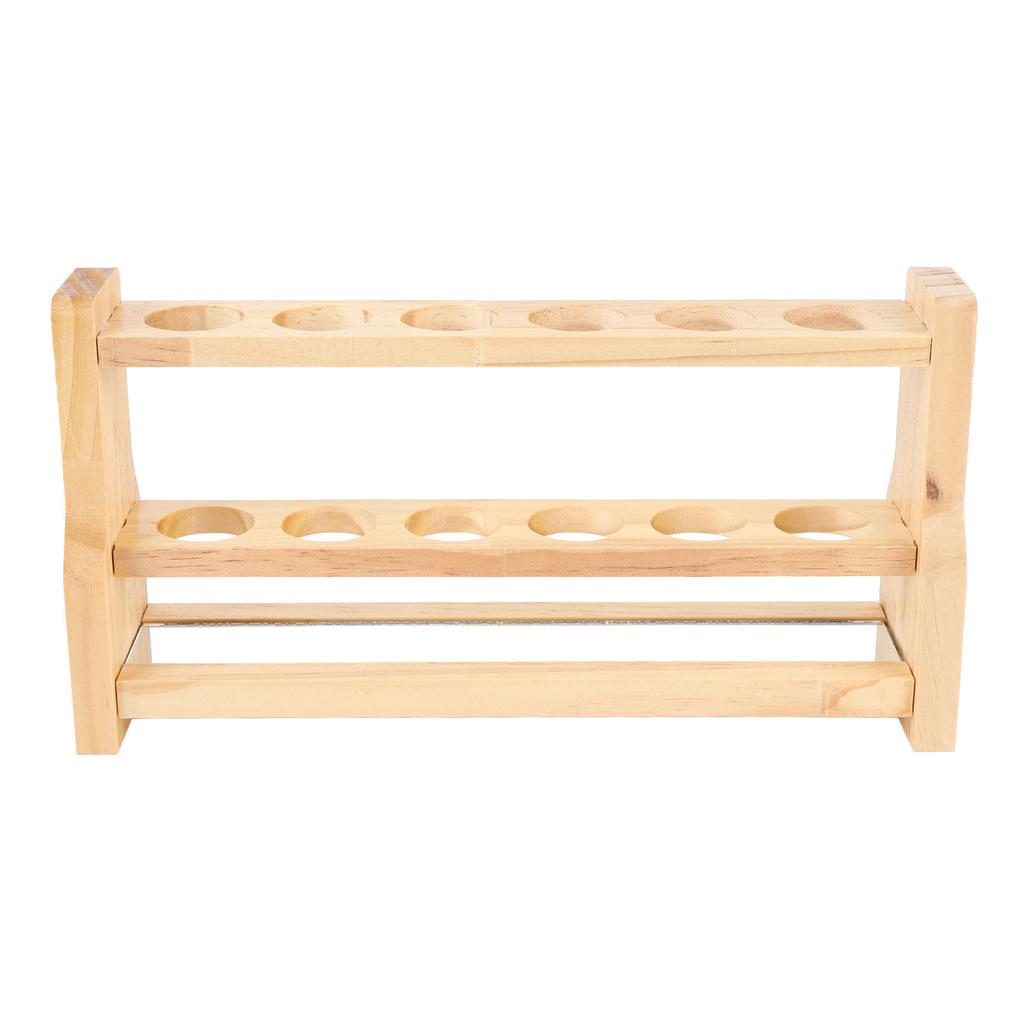 Wooden Test Tube Rack Storage 6 Round Hole Multifunctional Test Tube Stand Holder for Home Laborator