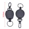 Badge Reel Pull Keychain Retractable Id Holder Security Card Clip Key Ring Black