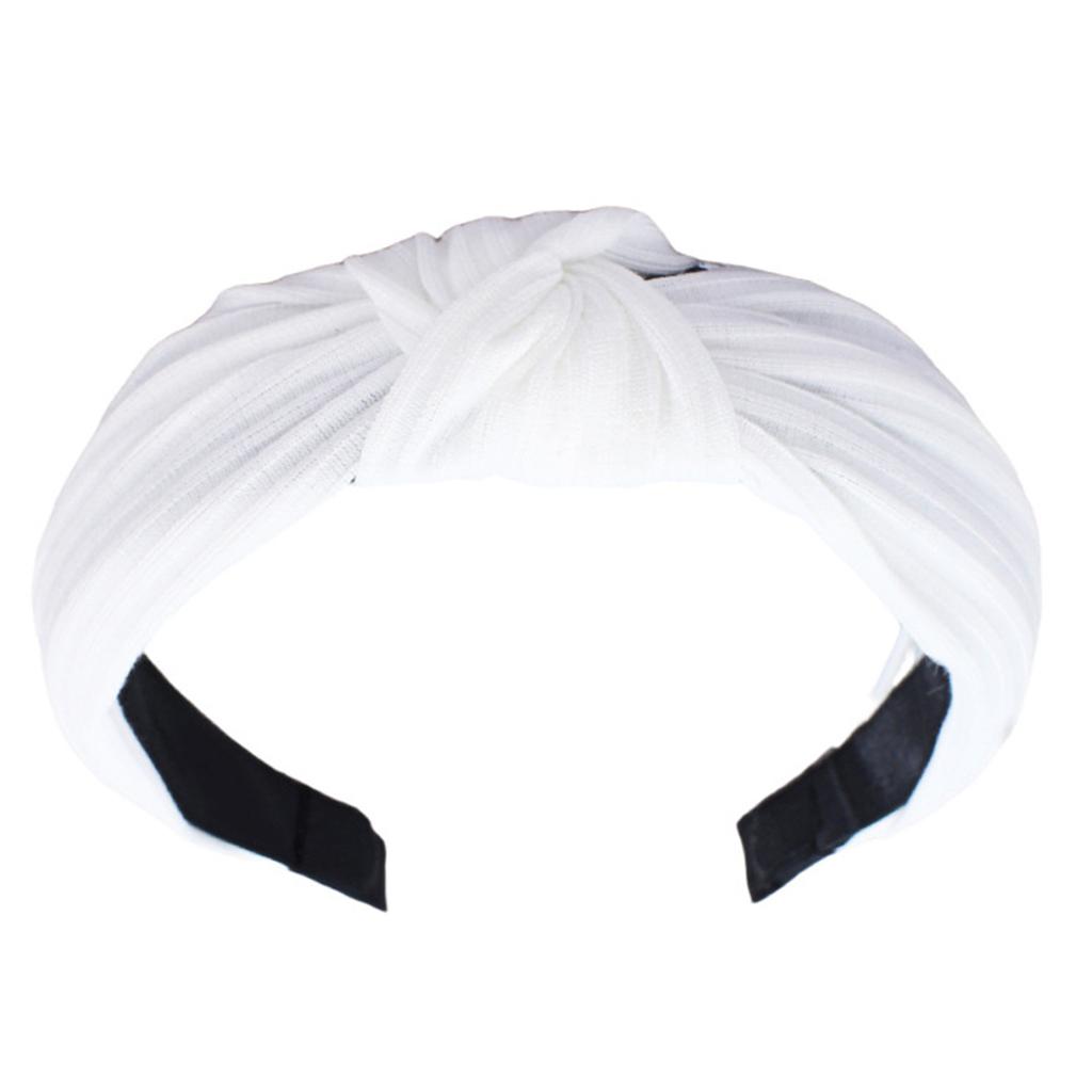 Knotted Headband for Women Fashion Knitted Fabric Hairhoop High Skull Wide Headband for Face Washing and Daily Skincare