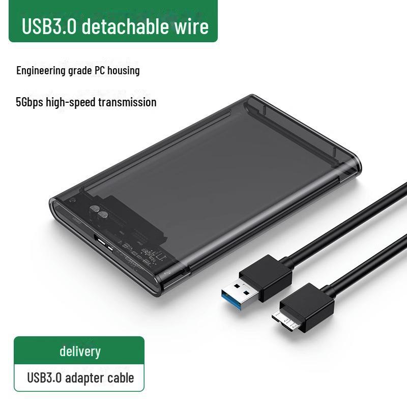 2.5" Transparent ABS USB 3.0 External Hard Drive Enclosure for SSD and HDD