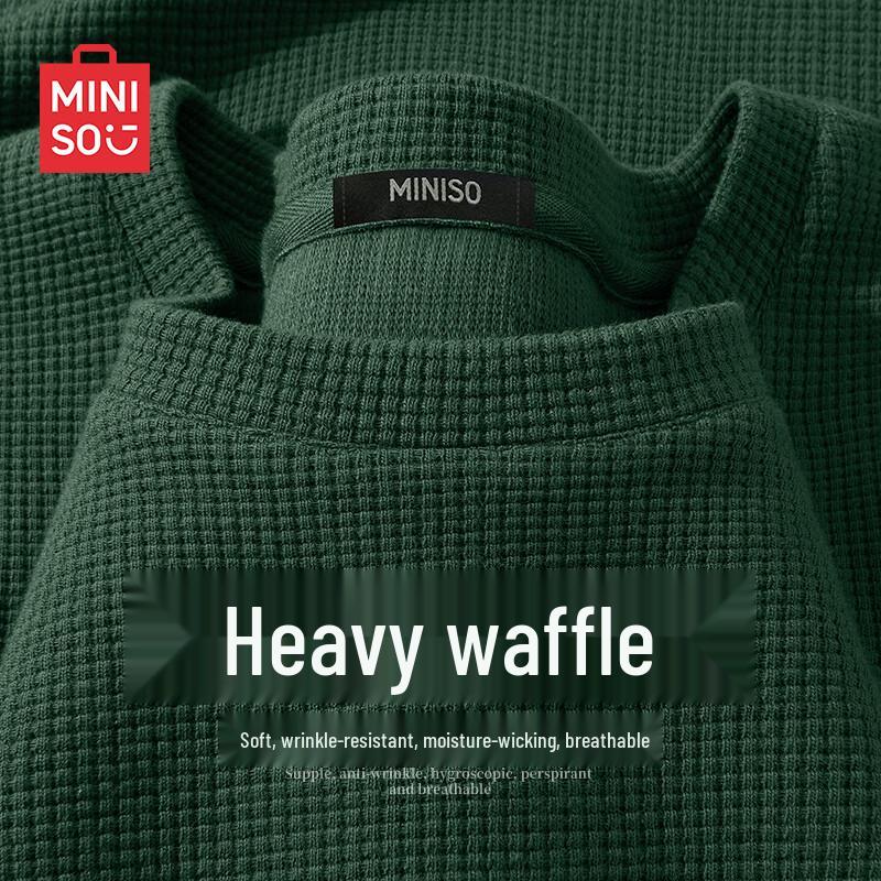 MINISO Мужская вафельная футболка с коротким рукавом