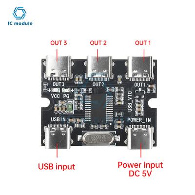 USB-хаб-расширитель Type C, 1 вход, 3 выхода, модуль расширения USB-хаба с интерфейсом питания