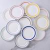 8 Inch Ceramic Flat Plates Household Breakfast Dishes Dessert Salad Steak Dinner Plate Serving Dishes For Coffee Shop