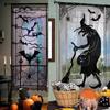 Halloween Decoration Spider Witch Bat Skull Door Curtain Ghost Festival Black Lace Curtain Home Party Decoration