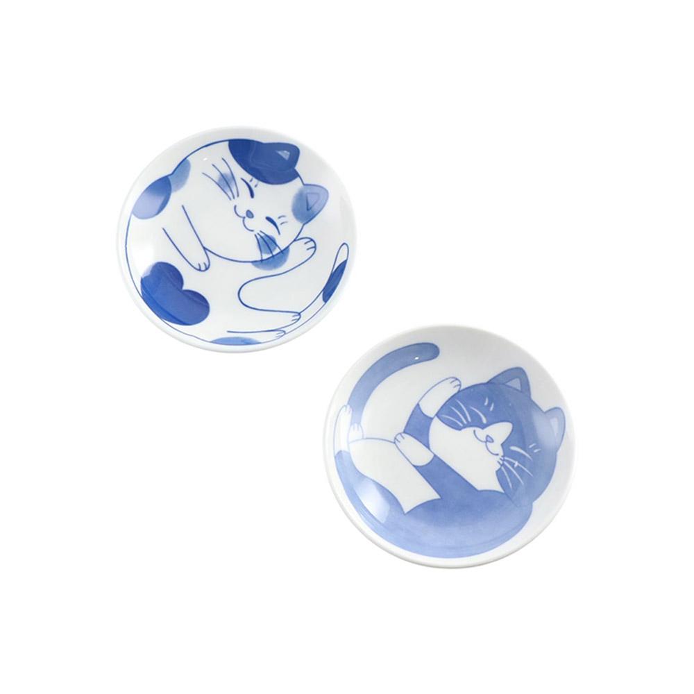 Lucky Cat Pattern Seasoning Plates Japanese Style Sushi Plates Ceramic Dessert Sauce Dish  Fruit
