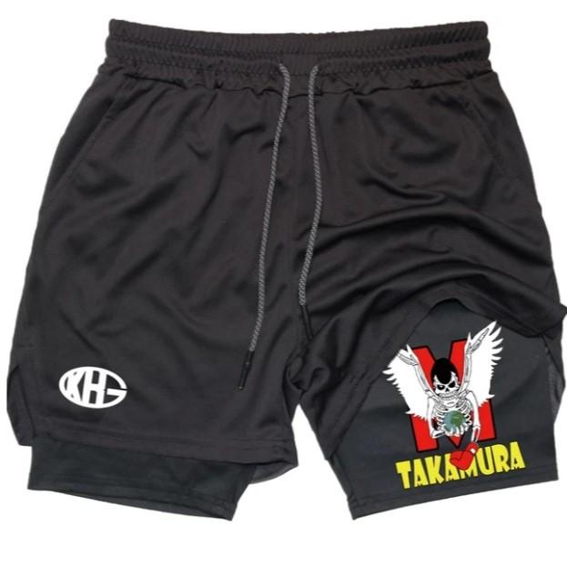 IPPO Аниме Спортивные Шорты Мужские Бокс Муай Тай Кикбоксинг ММА Mix Боевые Искусства 2 в 1 Компрессионные Шорты Быстросохнущие Легкие Легкие Короткие Брюки Лето