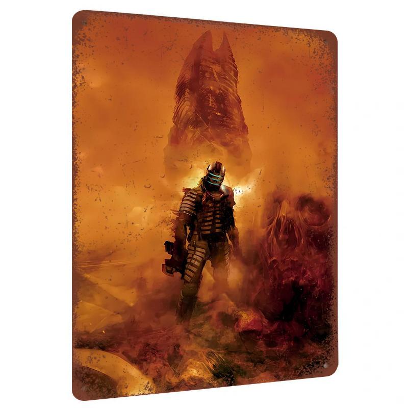 Dead Space Isaac Clarke in Apocalyptic Landscape Custom Metal Wall Art Decor for Game Room