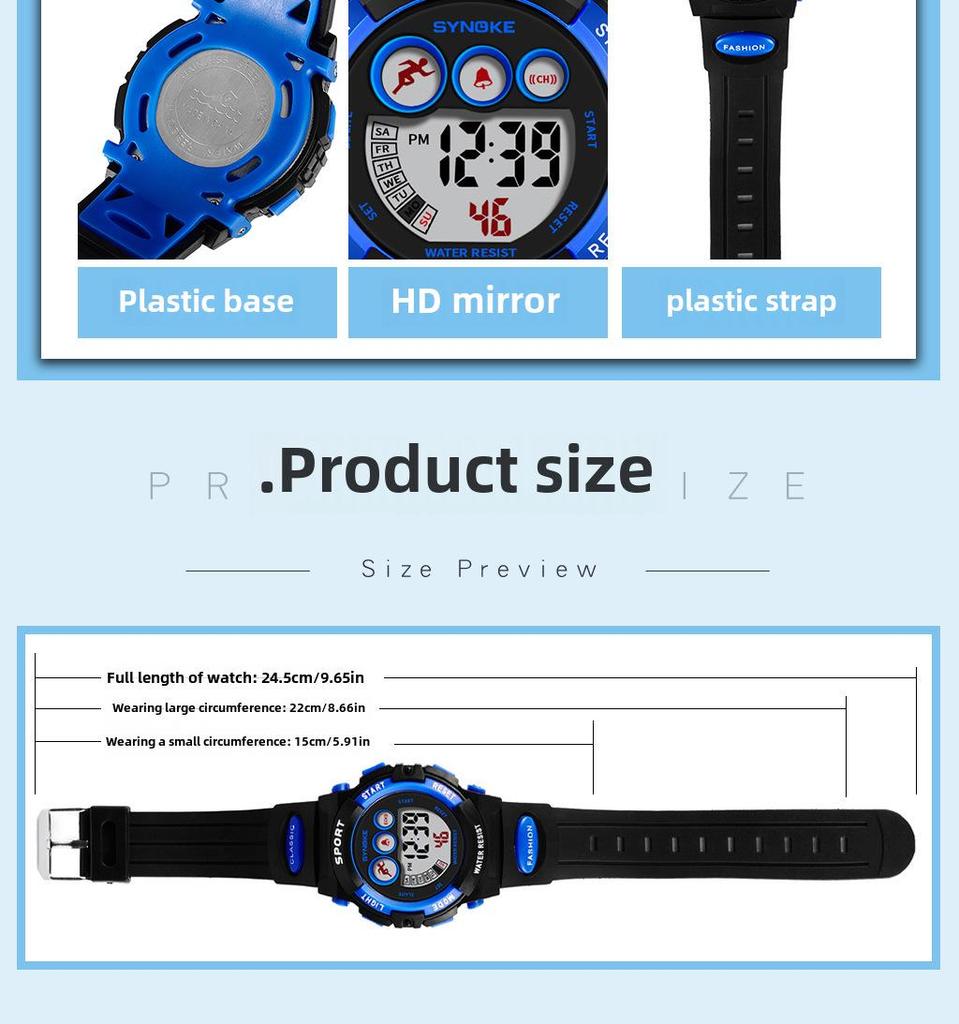 Детские водонепроницаемые спортивные часы — унисекс, студенческая версия