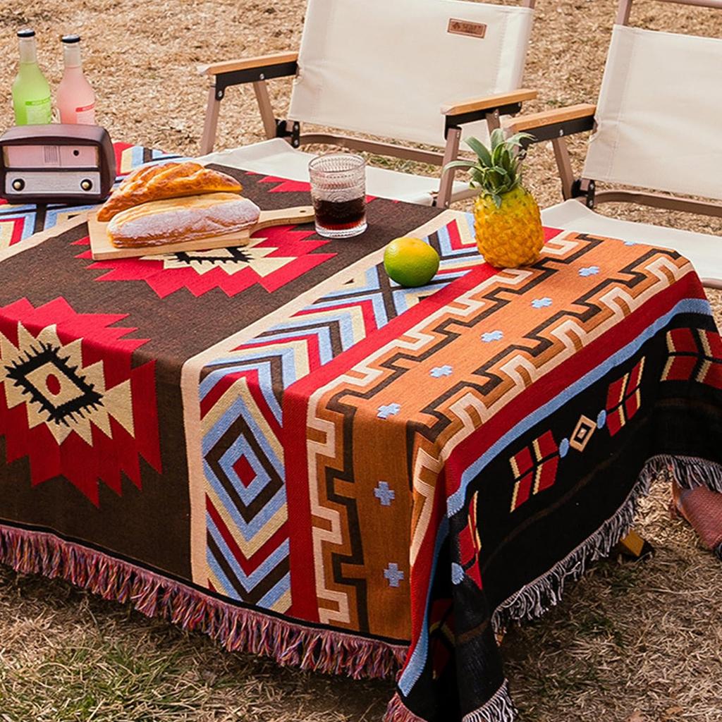 Native Ortega Mexican Camping Ethnic Outdoor 180cm x Rug, Pattern, Mat/Blanket (Red, 300cm)