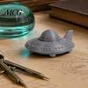 3D Printed Space Model UFO Figurine, Sci-Fi Spacecraft Decor, One-Piece Craft with Clear Science Fiction Collectible Gift Texture, Mini Ornament