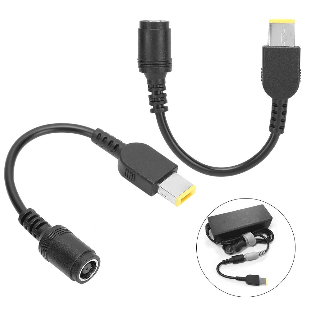 2Pcs Power Converter Cable Adapter 5.5x2.1mm Round to 7.9x5.5mm Square for Lenovo ThinkPad X1/X240/G405