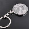 50 Years Perpetual Calendar Keychain Silver Alloy 360 Degree Rotation Calendar Key Chain Ring Keyfob Anniversary Creative Gift