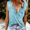 Women Tanks Sexy V Neck Sleeveless Summer Tops Vest 3D Beautiful Flower Print Cool Lightweight Tops