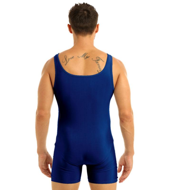 Мужской эластичный цельный комбинезон без рукавов для занятий спортом в тренажерном зале, мужские танцевальные гимнастические трико, комбинезон Biketard