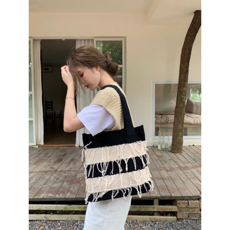 Винтажная вязаная сумка плетеная сумка с бахромой модная женская сумка через плечо Superior Sense сумка сумка для покупок