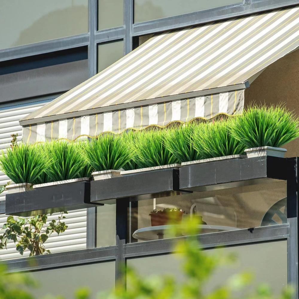 5 шт./10 шт./20 шт. Искусственное пластиковое 7-ветвистое травянистое растение Зеленая трава Имитация Искусственное растение Домашнее украшение Садоводство Трава Уличная