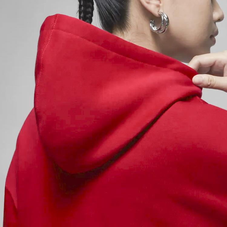 Jordan Brooklyn Solid Logo Fleece Thick Knit Pullover Hoodie Women Hoodies Red DQ4459-687