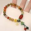 Chinese Style Colorful Beaded Bracelet For Women Vintage Natural Stone Ethnic Handmade Chain Hand Rope Bracelet Jewelry Gift