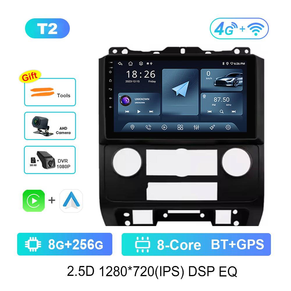 9'' Автомобильный видео мультимедийный плеер DSP Стерео для Ford Escape 2007 - 2012 Carplay ОС Android WiFi GPS 4G Bluetooth Разделенный экран