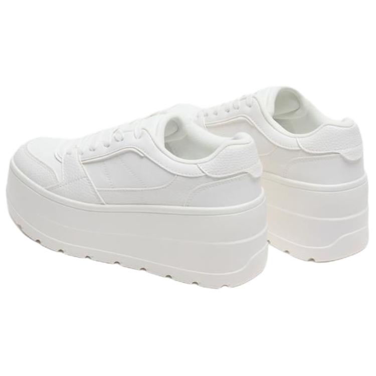 Zara Кожаные кроссовки на платформе Белые Женские 5801610001