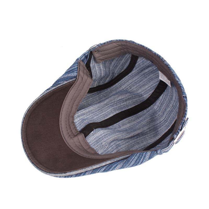 Джинсовая полосатая ретро-кепка с язычком-уткой, литературный молодежный берет, мужская и женская шляпа