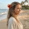 Elegant Flower Hair Clip Vintage Hawaiian Duckbill Clip Fashion Floral Hair Accessory  Wedding