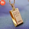 Привет моделирование 999 письмо подвеска в форме слитков ожерелье цепочка на ключицу для мужчин